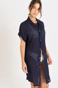 Livia CHEMISE PALACA SOLOBEACH Bleu New