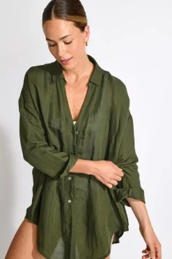 Livia CHEMISE AMANDINE ALAGOA Kaki Clearance