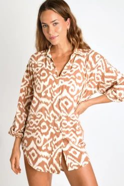 Livia CHEMISE AMANDINE GAROUPE Marron Outlet