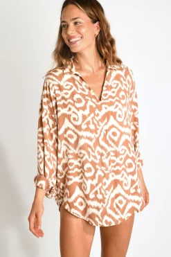 Livia CHEMISE AMANDINE GAROUPE Marron Outlet