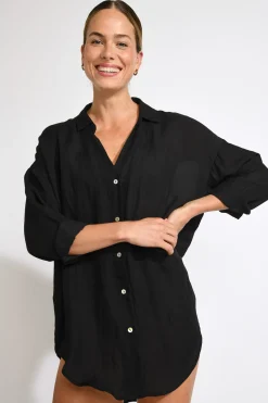 Livia CHEMISE AMANDINE ALAGOA Noir Discount