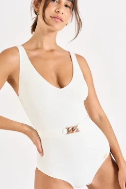 Livia MAILLOT 1 PIECE MANDINI BREHAT Blanc