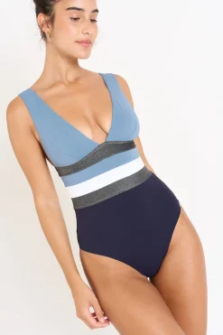 Livia MAILLOT 1 PIECE NICOLE TAMARINDO Bleu Clearance