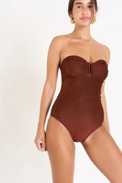 Livia MAILLOT 1 PIECE THERESA ADAMAN Marron Hot