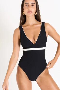 Livia MAILLOT 1 PIECE AMBRE PAIMPOL Noir Discount