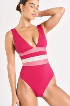 Livia MAILLOT 1 PIECE NICOLE NAXOS Rose Hot