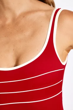 Livia MAILLOT 1 PIECE ANCOLIE LAVANDOU Rouge New