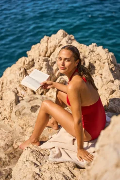 Livia MAILLOT 1 PIECE ROXANE ODALISQUE Rouge New