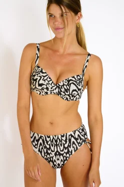 Livia Maillot de bain 2 pièces imprimé SASKIA & YVANA PEFKOS Noir New