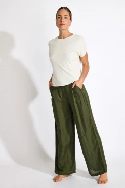 Livia PANTALON BEACHWEAR ALYA ALAGOA Kaki Hot