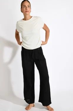 Livia PANTALON BEACHWEAR ALYA ALAGOA Noir New