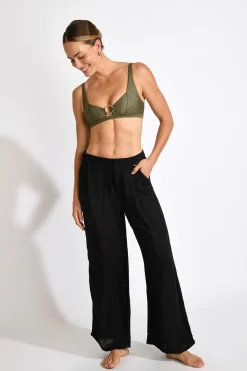 Livia PANTALON BEACHWEAR ALYA ALAGOA Noir New
