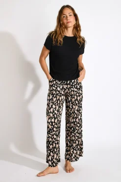 Livia PANTALON BEACHWEAR ALYA BAVAROSAT Noir Outlet