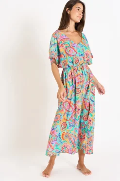 Livia ROBE BEACHWEAR AKYRA COTPRASLIN Bleu Sale