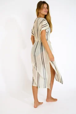 Livia ROBE BEACHWEAR AKYRA MAYBOURNE Ecru New