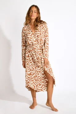 Livia ROBE SALINE GAROUPE Marron Clearance