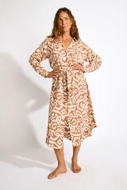Livia ROBE SALINE GAROUPE Marron Clearance