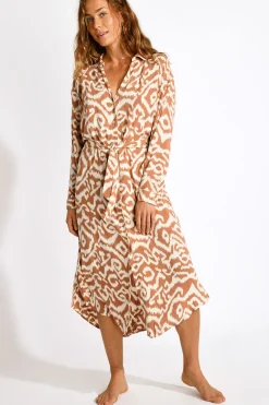 Livia ROBE SALINE GAROUPE Marron Clearance