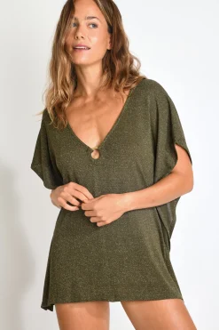 Livia TUNIQUE BEACHWEAR YASMINE HAMAMET Kaki New