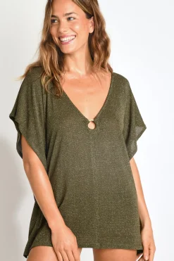 Livia TUNIQUE BEACHWEAR YASMINE HAMAMET Kaki New